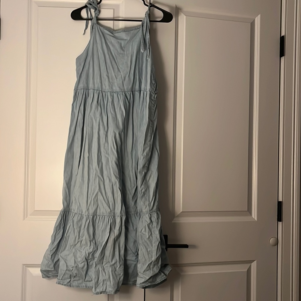 Petite denim sun dress